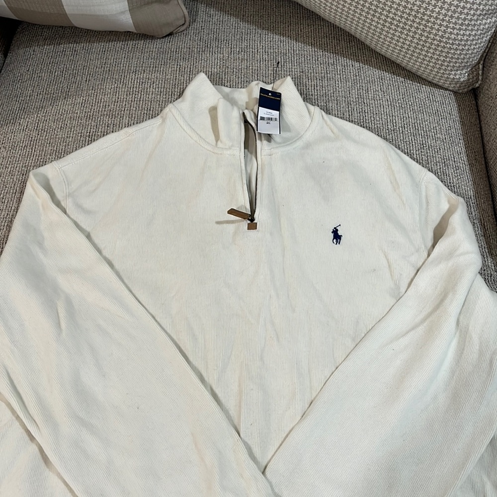 NWT mens quarter zip sweater XL